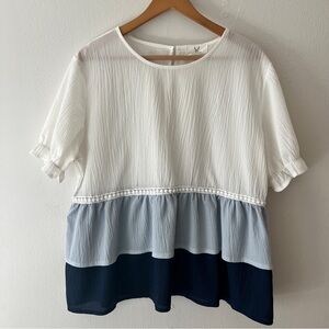 Peplum Colorblock Top